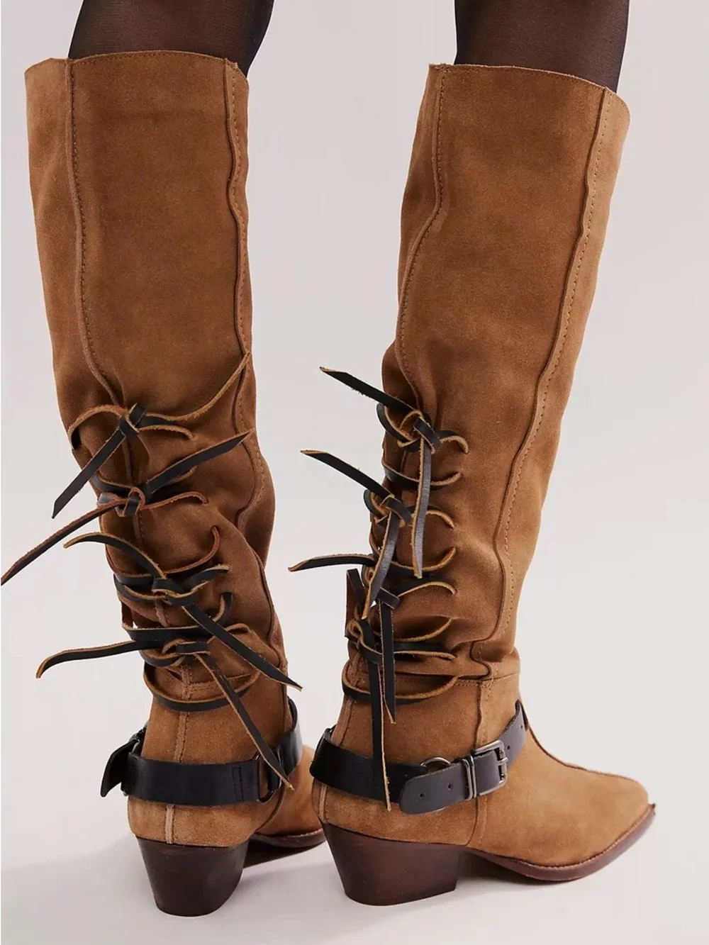 Free People Back-Lace Sway Low Slouchy Boots